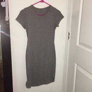 Gray dress.